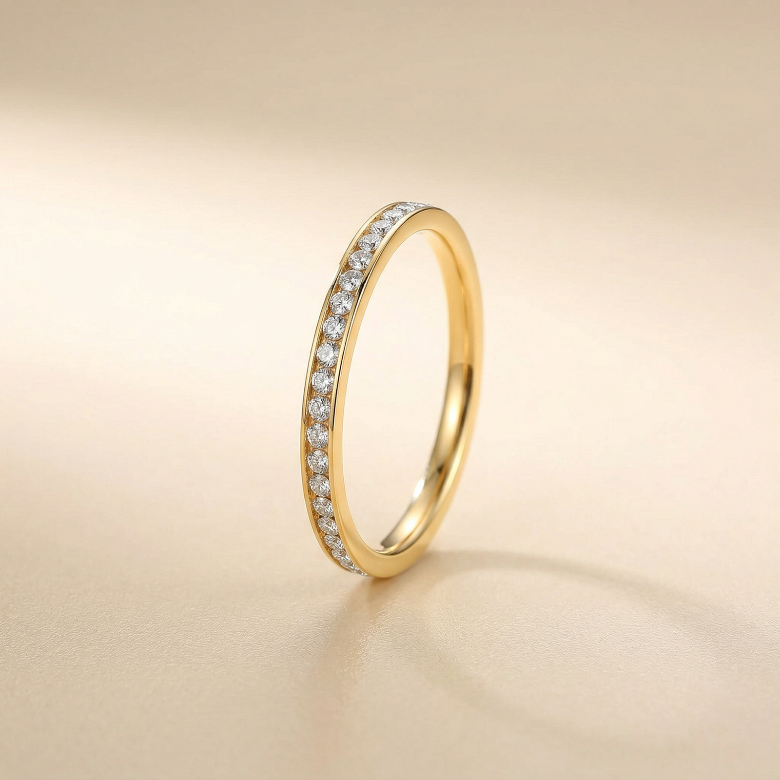 Anel Eternity Pavé — Champagne